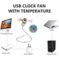 🔥2026 Heiße Produkte 🔥USB-Ventilator mit LED-Uhrbeleuchtung