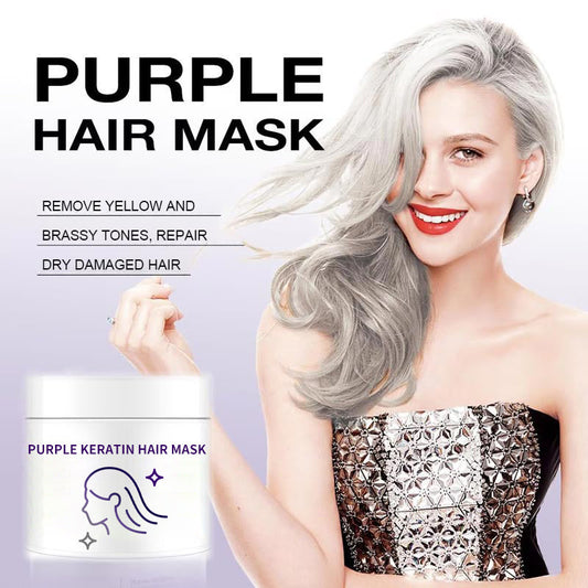 🔥Kaufe 5，erhalte 5 🔥gratis Lila Keratin Haarkur – Schützt die Farbe & Neutralisiert Brass- und Gelbtöne für blondes, silbernes und graues, gesträhntes Haar