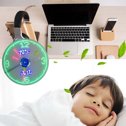 🔥2026 Heiße Produkte 🔥USB-Ventilator mit LED-Uhrbeleuchtung
