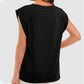 🔥Sommer-Rabatt 🩷 Solid Color Round Neck Cap Sleeve Top