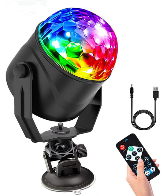 ✨ MAGISCHE DISCO-KUGEL - 6 Farben & 4 Modi, Automatische Rotation für Partys, USB-Betrieb mit Fernbedienung 🎉🪩