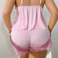 🥳HEISSER VERKAUF 2026🥳💞ÜBER 50.000 VERKAUFT!👗🌸 60 % RABATT! Pyjama-Set aus Top und Shorts mit Spitzenbesatz – Weicher, satinartiger Stoff, verstellbare Träger und V-Ausschnitt.