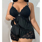 🥳HEISSER VERKAUF 2026🥳💞ÜBER 50.000 VERKAUFT!👗🌸 60 % RABATT! Pyjama-Set aus Top und Shorts mit Spitzenbesatz – Weicher, satinartiger Stoff, verstellbare Träger und V-Ausschnitt.