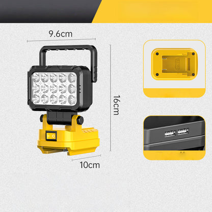 🌞Frühlingserwachen: 50% Rabatt!💡180° drehbare LED-Arbeitsleuchte – Mit Dual-USB-Powerbank-Funktion – Robust & kabellos – Universelle Akku-Kompatibilität – Für Garage, Bau & Camping