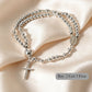 🌷💝Doppellagiges Rosenkranz-Armband mit Kreuz – Elegantes 2-in-1 Wickeldesign, hochglanzpolierte Perlen, bequemer Tragekomfort & spirituelle Eleganz für den Alltag🎁💐